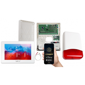 ZESTAW ALARMOWY SATEL INTEGRA 64 + INT-TSH2-W + OPU-3P + AWT682 + 17Ah + INT-GSM LTE + SYRENA TI700